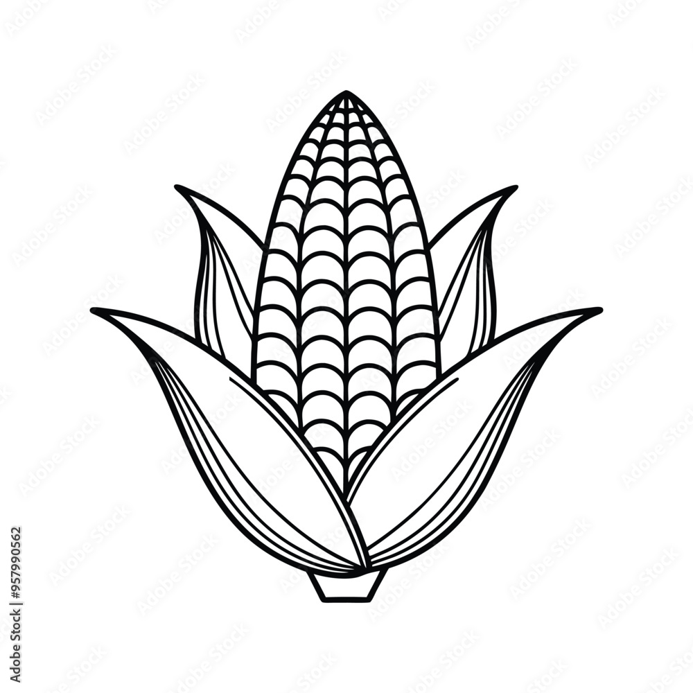 Simple Corn Line Icon. Flat Vector Design for Graphic and Web Use Simple Corn Line Icon. Flat Vector Design for Graphic and Web Use