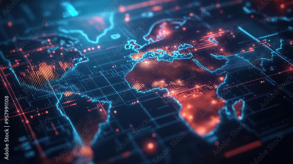 A close-up of a digital map showing CO2 hotspots being neutralized, symbolizing global efforts to reduce emissions A close-up of a digital map showing CO2 hotspots being neutralized, symbolizing global efforts to reduce emissions