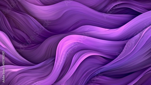 An energetic abstract design with flowing purple waves and textured lines, forming a smooth and dynamic visual effect.