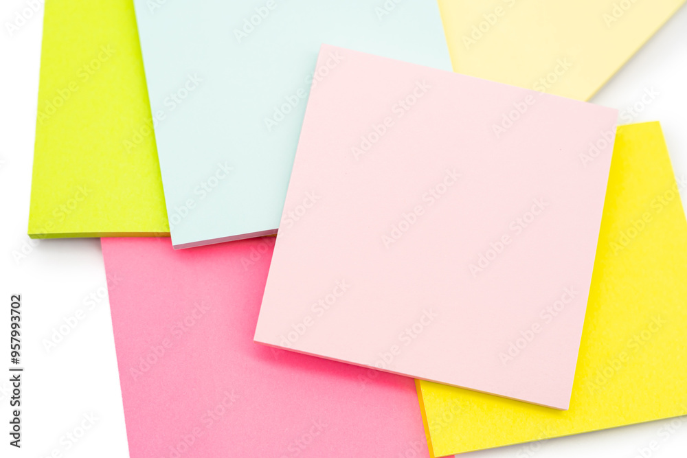 Blank colorful sticky note isolated on white background. Copy space. Blank colorful sticky note isolated on white background. Copy space.