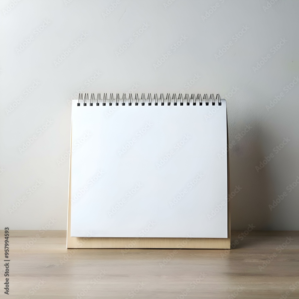 Blank desktop calendar mockup with a white background.