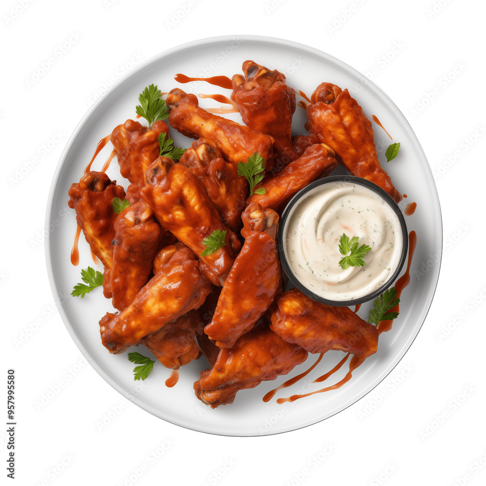 Buffalo wings top view Buffalo wings top view