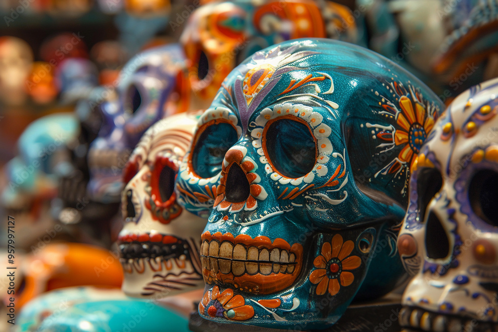 Beautiful greeting card with bright holiday composition for happy to joy celebrate dia de muertos Beautiful greeting card with bright holiday composition for happy to joy celebrate dia de muertos