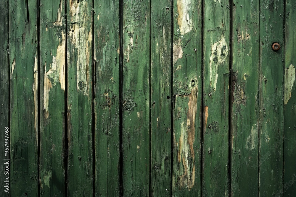 Background picture made of old green wood boards Background picture made of old green wood boards