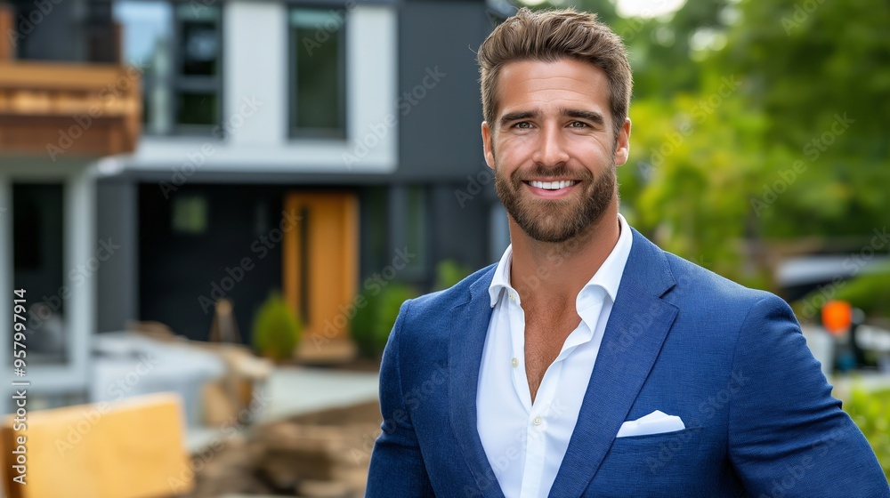 architect in front of a project being built architect in front of a project being built