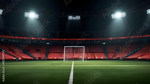 Luxury of football stadium isolation background, Illustration