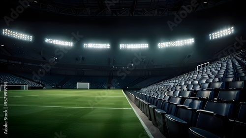 Luxury of football stadium isolation background, Illustration