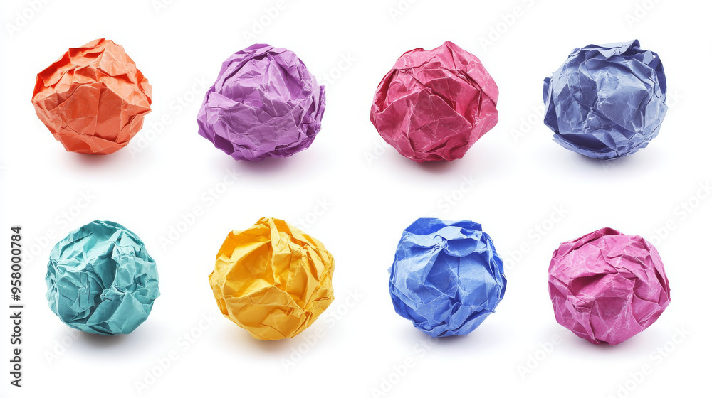 White 3D crumpled paper ball, realistic wrinkled trash vector isolated on a transparent background, featuring a messy, rumpled grunge sheet as a waste or mistake in a document. White 3D crumpled paper ball, realistic wrinkled trash vector isolated on a transparent background, featuring a messy, rumpled grunge sheet as a waste or mistake in a document.