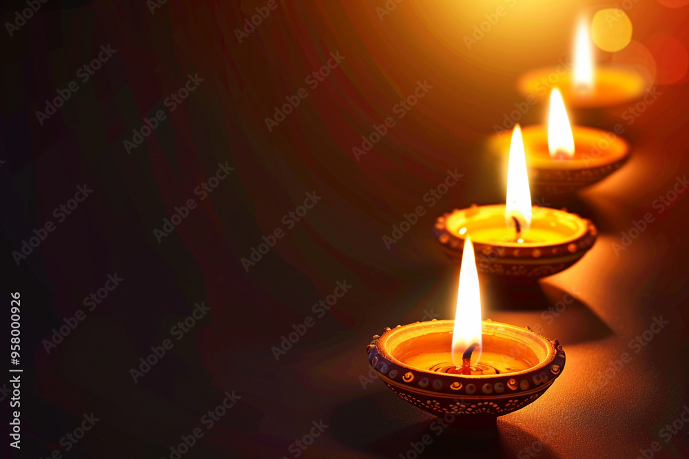 Beautiful greeting card with bright holiday composition for happy and celebrate Diwali Beautiful greeting card with bright holiday composition for happy and celebrate Diwali