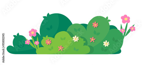 Green bush blossom. grass bush