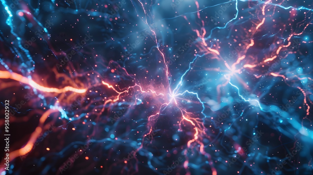 Fototapeta premium electric lighting, abstract electrical background