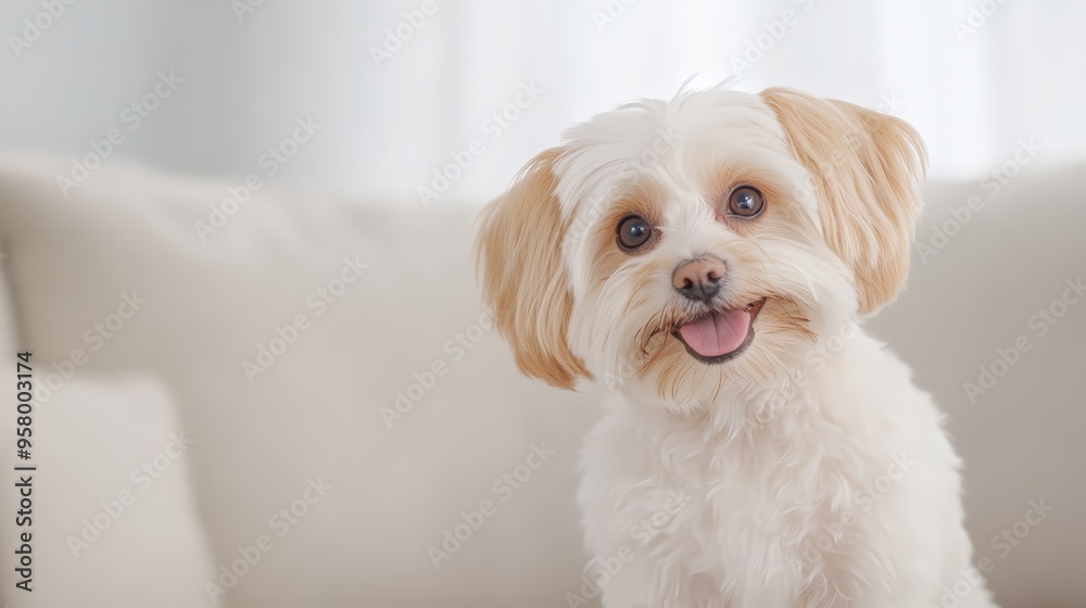 Havanese smiling on white background Havanese smiling on white background