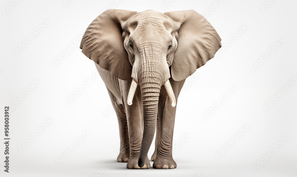 Obraz premium Elephant Studio Shot on a Clean Background
