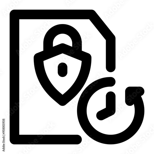 data retention, retention, historical, back up, cyber security outline icon