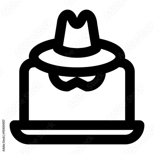 espionage, cyber, hacker, cracker, cyber security outline icon