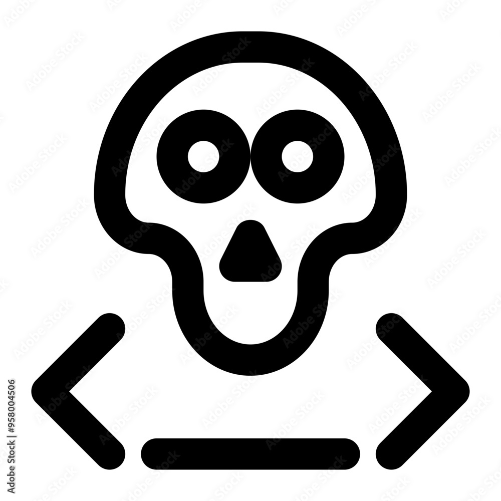 malicious code, virus, threat, malware, cyber security outline icon