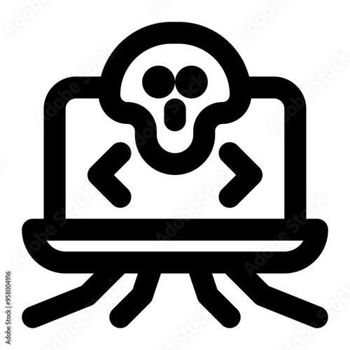 rootkit, malware, malicious code, infection, cyber security outline icon