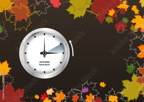 Vector illustration of a clock showing the time change