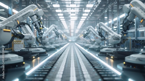 High-Tech AI-Controlled Robotic Factory with Automated Machinery