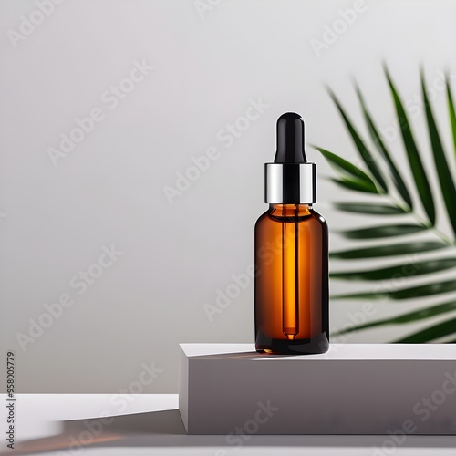 bottle of skin serum, appearance, and social media post