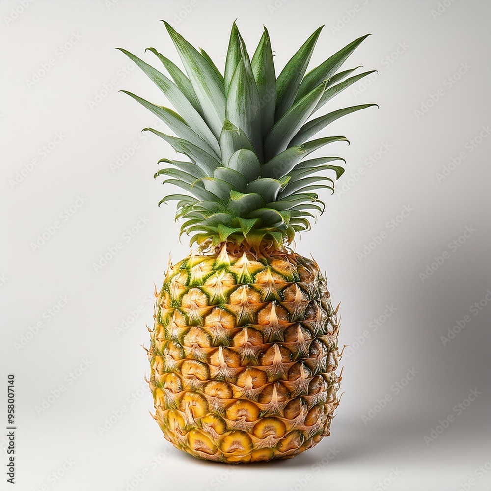 pineapple isolated on white background, square food photography pineapple isolated on white background, square food photography