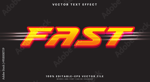 Fast editable text effect Template Suitable for Sport and Champion text style