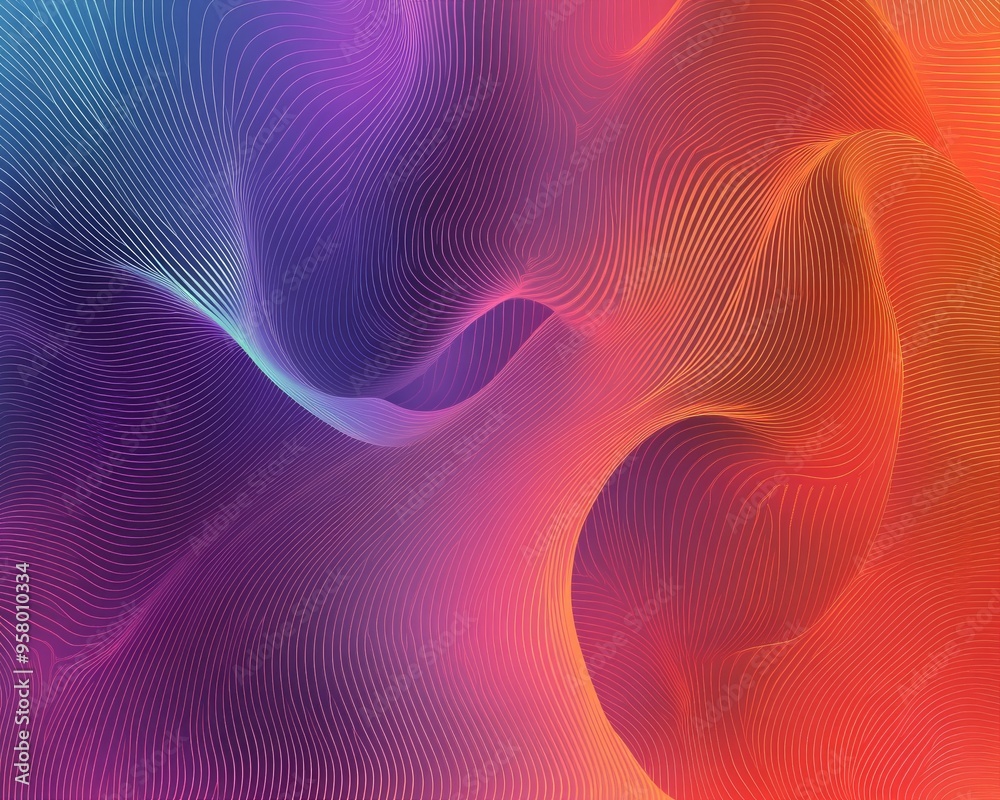 Line art illustration featuring a vibrant background with wavy lines suitable for design elements in presentations brochures and annual reports