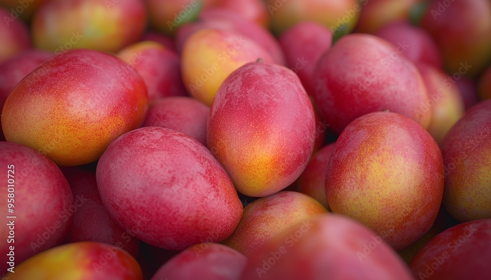 Red mangos pattern vibrant color real food healthy lifestyle Red mangos pattern vibrant color real food healthy lifestyle