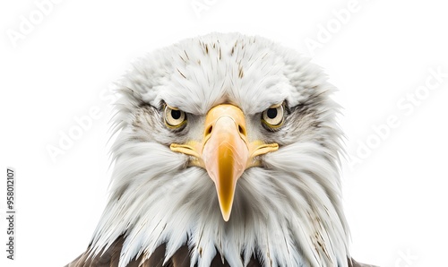 Bald eagle on white background. 