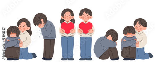 슬퍼하는 사람을 위로하는 사람