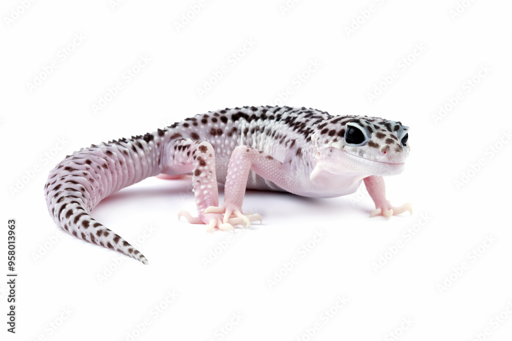 leopard gecko lizard isolated on white, eublepharis macularius leopard gecko lizard isolated on white, eublepharis macularius