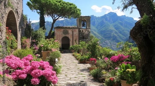 Garden at Ravello's Villa Rufolo. photo