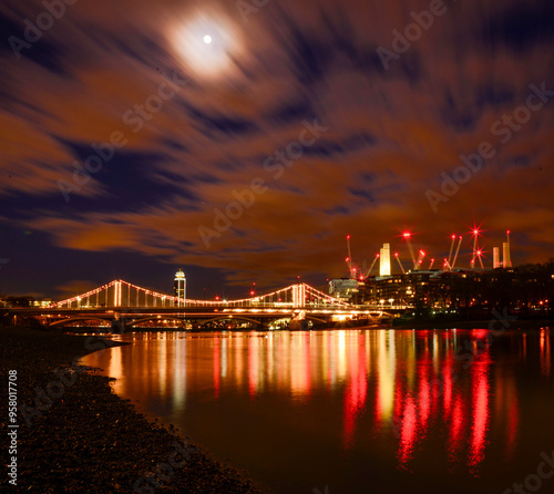 Chelsea Bridge is a bridge over the River Thames in west London, connecting Chelsea on the north bank to Battersea on the south bank photo