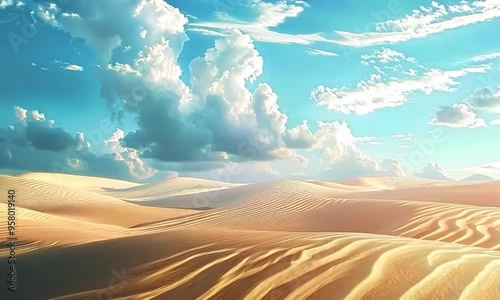 Desert landscape with sand dunes, Video