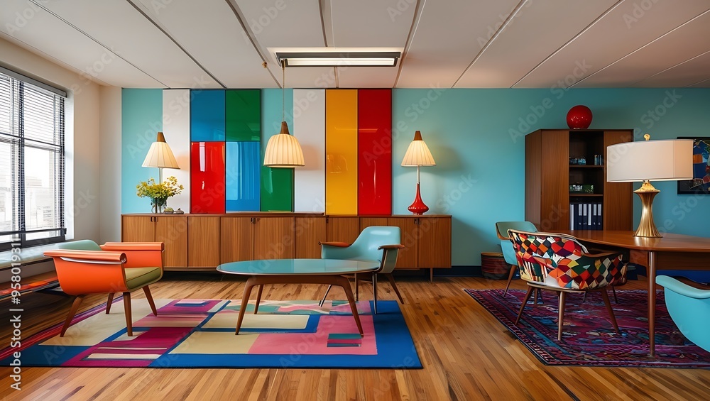 Naklejka premium Modern Empty Office Interior: Designing a Sleek, Functional Workspace for Ultimate Flexibility