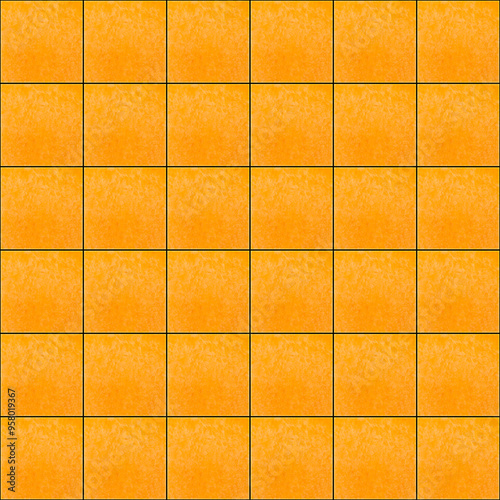 seamless pattern: square cuts of pumpkin against black background
