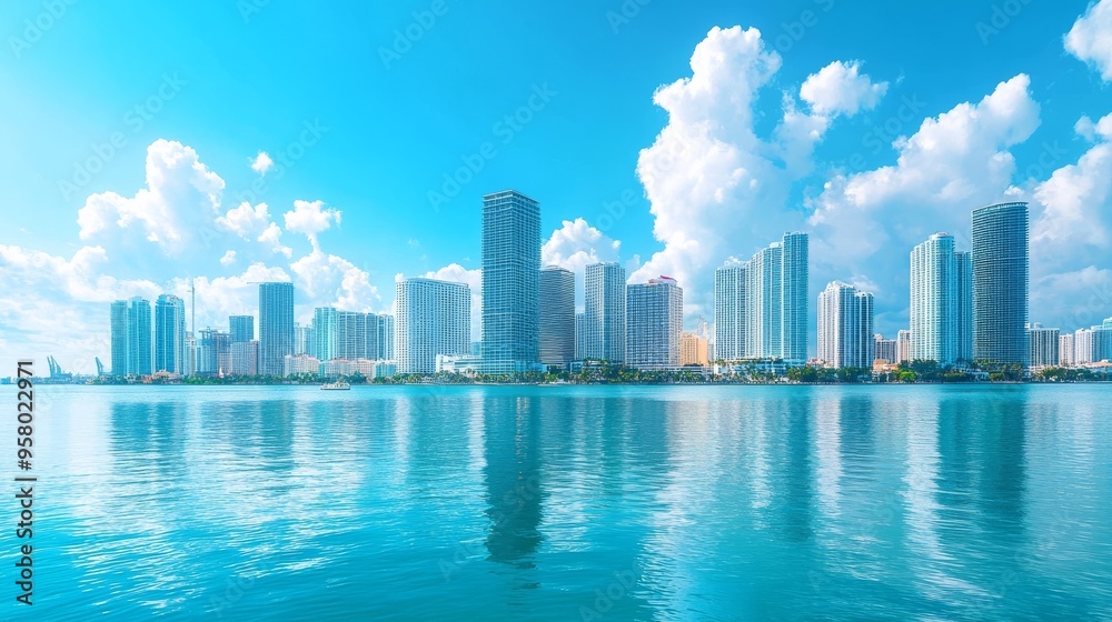 Miami buildings by the ocean Miami buildings by the ocean