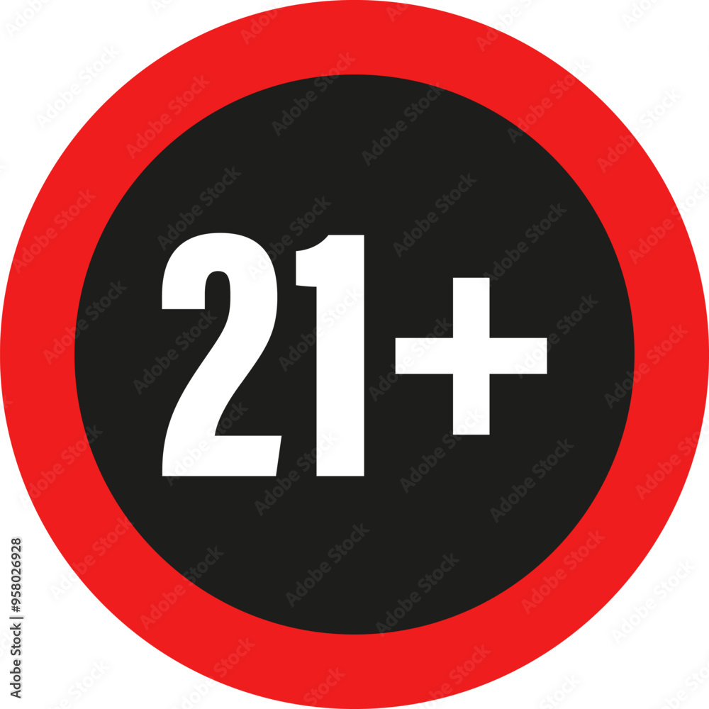 Age Limit 21 Plus. Age Restriction Content Icon Age Limit 21 Plus. Age Restriction Content Icon