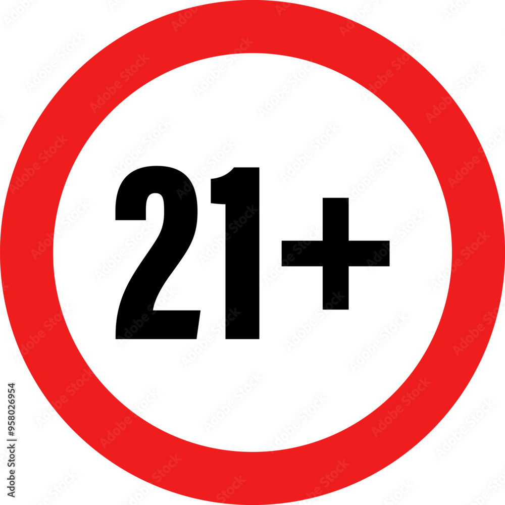 Age Limit 21 Plus. Age Restriction Content Icon Age Limit 21 Plus. Age Restriction Content Icon