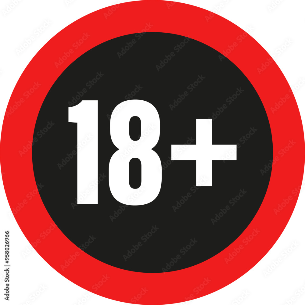 Age Limit 18 Plus. Age Restriction Content Icon Age Limit 18 Plus. Age Restriction Content Icon