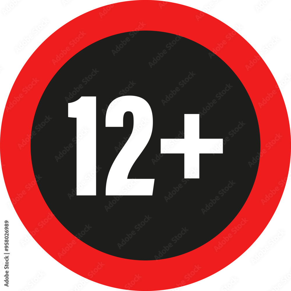 Age Limit 12 Plus. Age Restriction Content Icon Age Limit 12 Plus. Age Restriction Content Icon