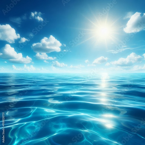 Blue water surface background 