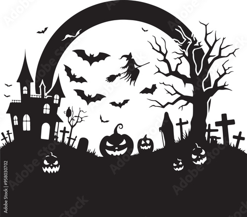 Halloween Silhouette Vector Illustration photo