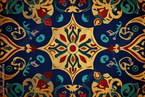 Background with Kazakh pattern.