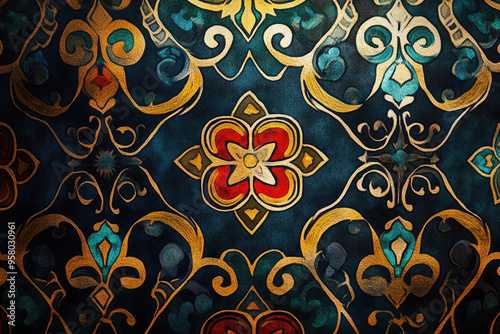 Background with Kazakh pattern.
