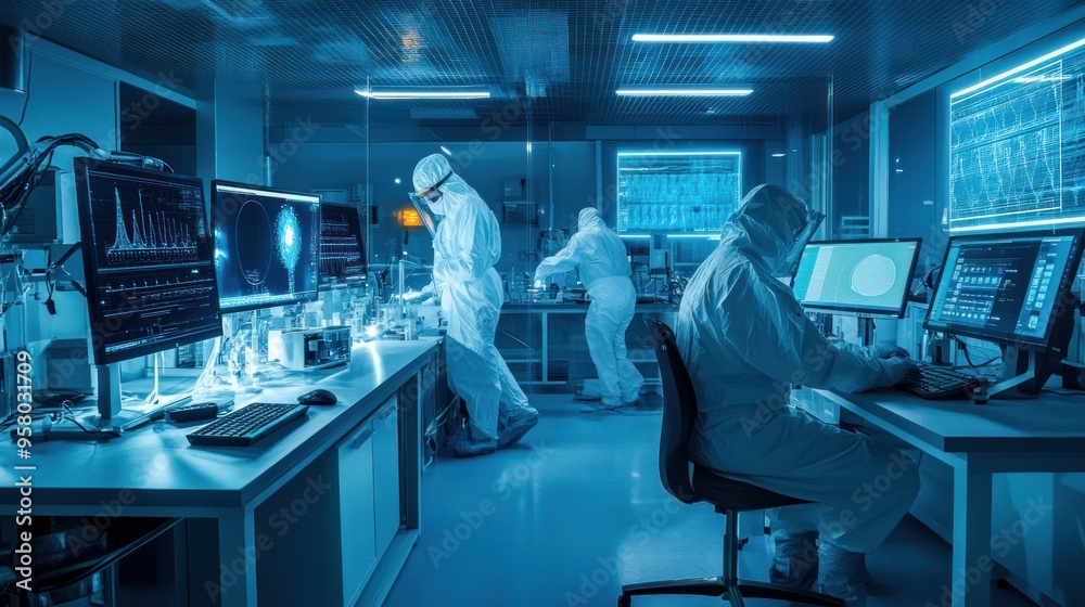 Scientists Working in a Modern Laboratory