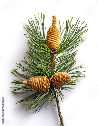 pine flower isolated on white background