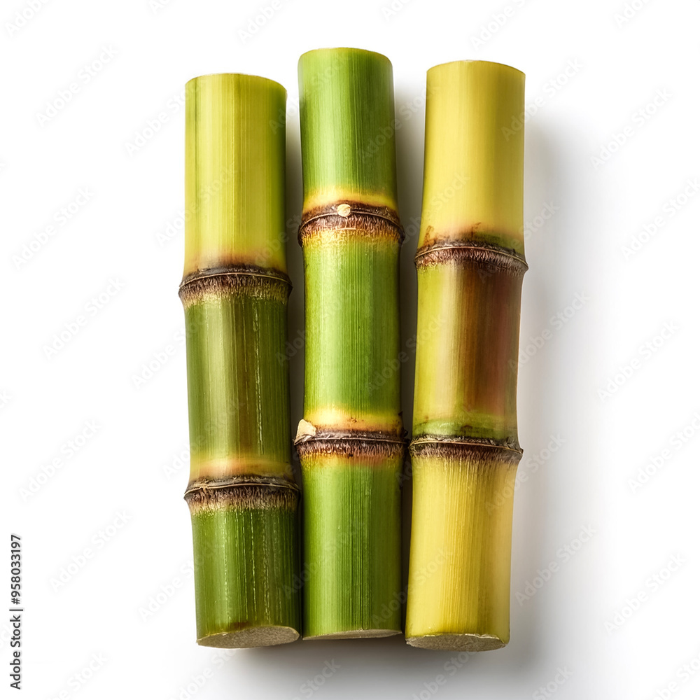 Fototapeta premium stalks of sugar cane isolated on white background