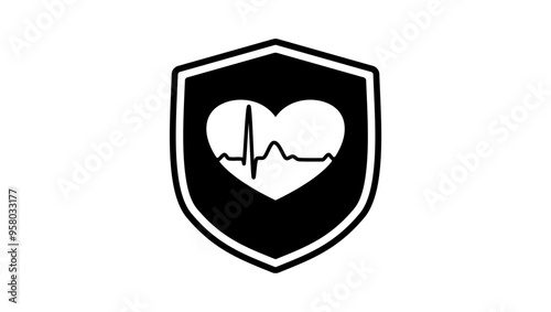 Blood pressure, cardiogram, health EKG, and ECG logo