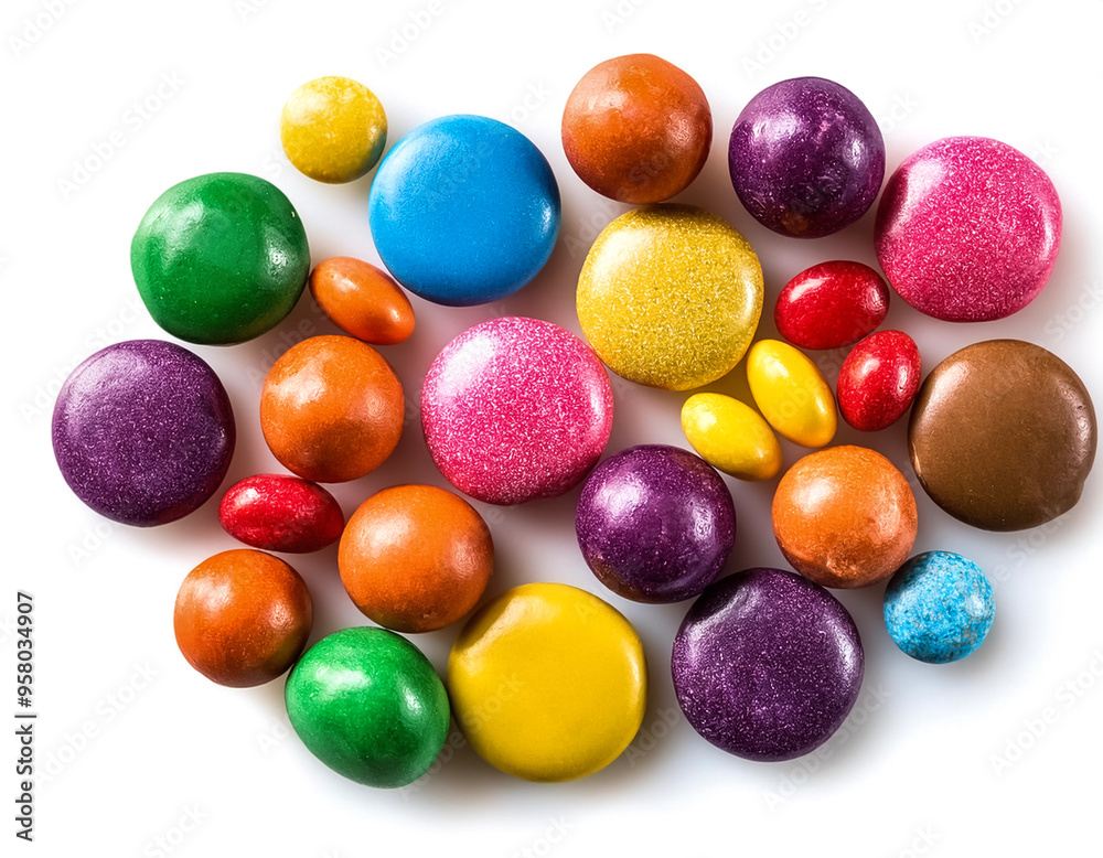 various kinds of colorful candy isolated on white background various kinds of colorful candy isolated on white background
